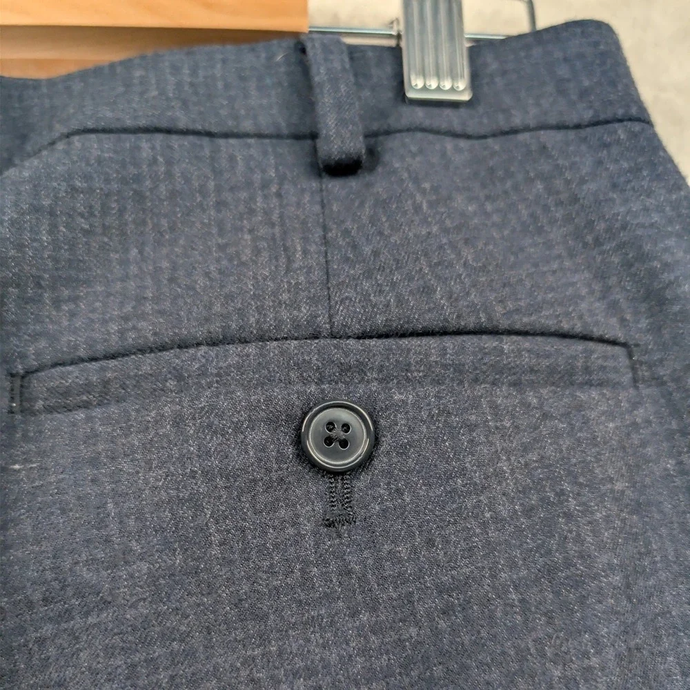 VTG Lauren Ralph Lauren Dress Pants Men's 37x34 Navy Wool Pleated Cuffed Y2K